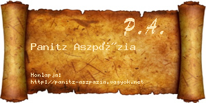 Panitz Aszpázia névjegykártya